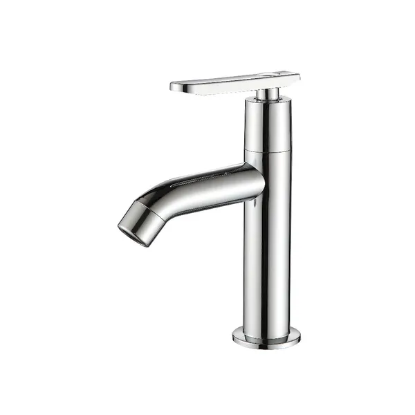 Torneira Cromado Branco Fria ABS para Lavatório Banheiro Pia Mesa 1/4 Volta