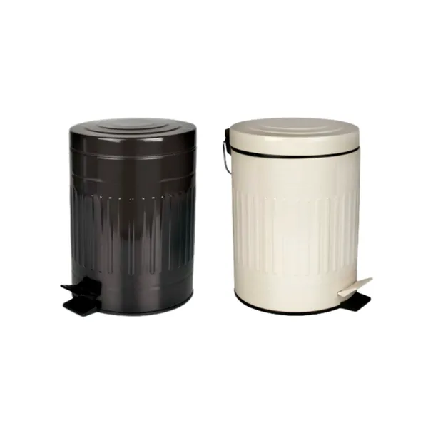 LIXEIRA RETRO 5 LITROS VINTAGE AÇO PRETO OU BEGE MOR