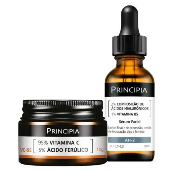Principia Kit Pele Luminosa Uso Diurno c/ Vitamina VC-95 + Sérum Ácidos Hialurônicos AH-2