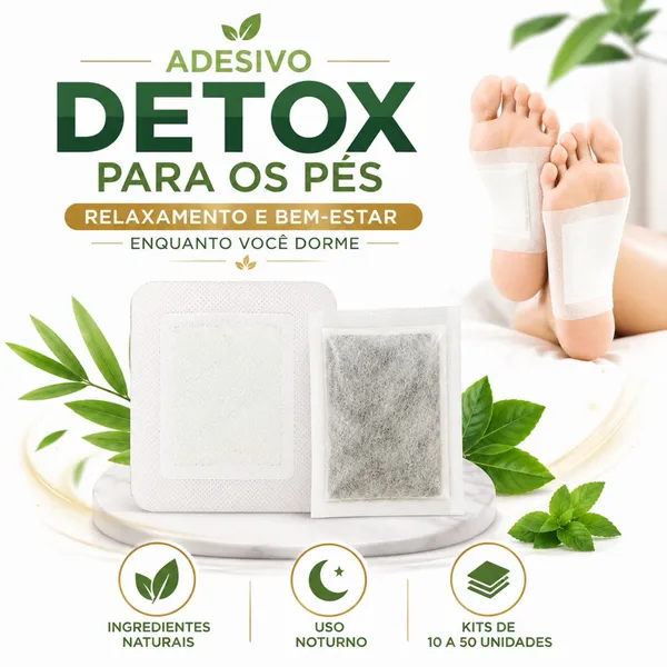 Adesivo Detox Para os Pés Kit 10 a 50 Foot Patch Natural Relaxamento Bem Estar Uso Noturno Pés Cansa