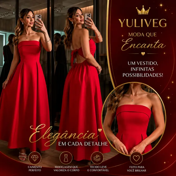 vestido longo.Moda.Femenina.luxo elegância da 2026