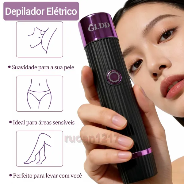 GL&DD Depilador Eletrico Feminino Recarregável Removedor De Pelos Navalha Dupla- Envio rápido