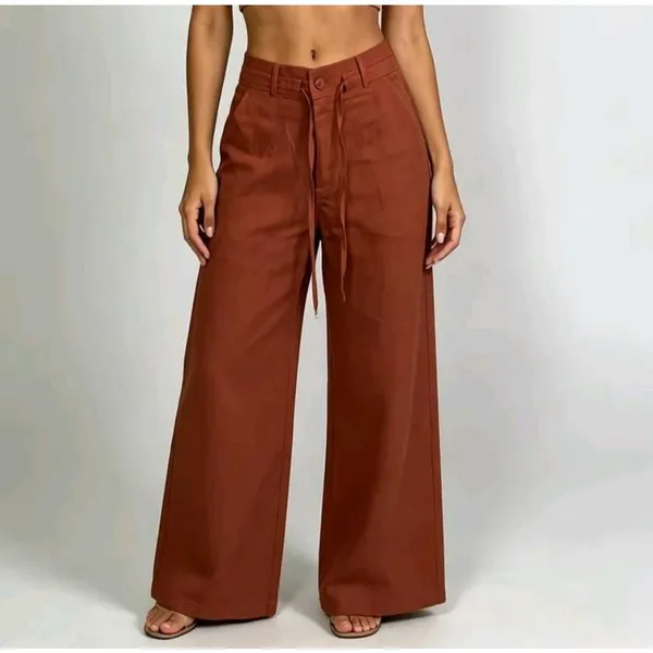 Calça Pantalona SocialFeminino Sensorial Marrant Cintura Alta PerfeitaTendencia 2027 Com Ziper E Botão