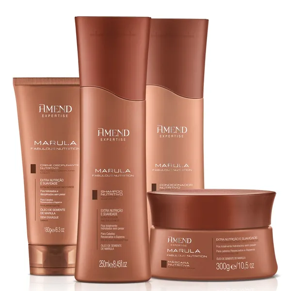 AMEND EXPERTISE KIT MARULA SH E COND 250ML + MÁSCARA 300G + CREME NUTRITIVO 180G