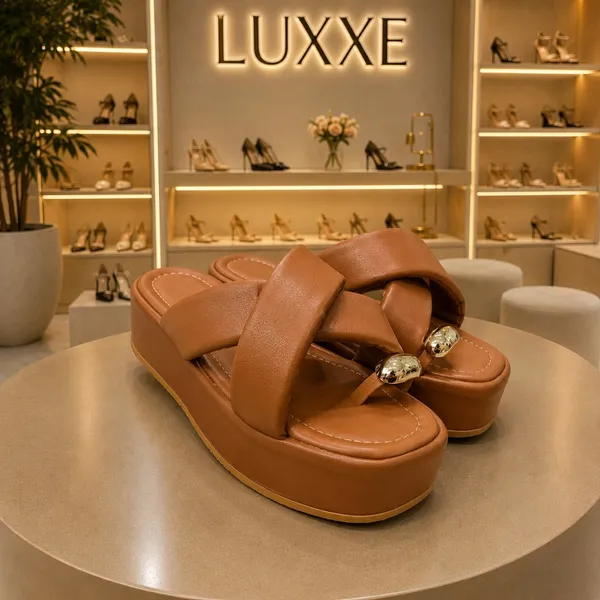 Flat Feminina Plataforma Moderna com Detalhe ABS – Luxxe