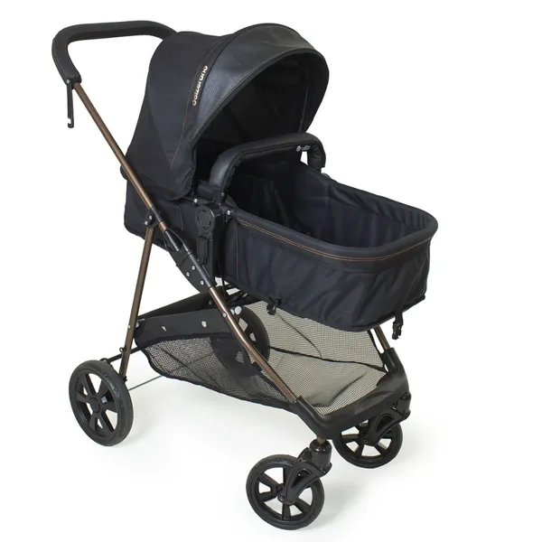 Carrinho de Bebê Galzerano Moisés Passeio Napoli Travel System até 22kg Preto Cobre