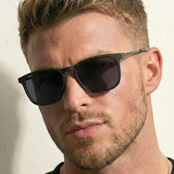 Óculos de Sol Madrid Preto Quadrado Premium Clássico Vintage uv400 Feminino Masculino