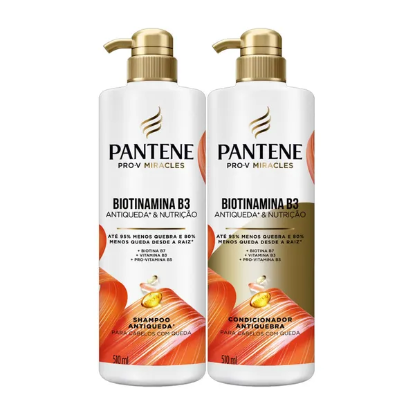 KIT SHAMPOO E CONDICIONADOR PANTENE PRO-V MIRACLES BIOTINAMINA B3 510ML