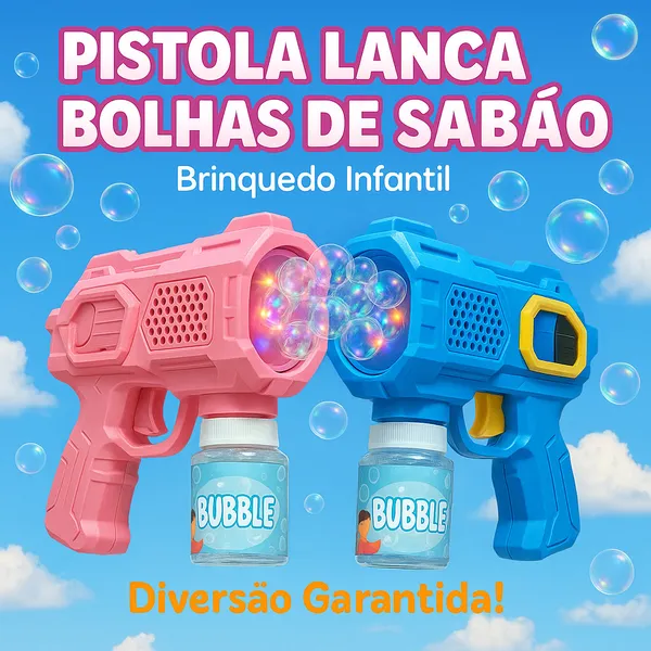 Espanta Bolhas Divertido com Luz - Brinquedo Infantil em Formato de Arma de  Bolha para Muita Diversão!