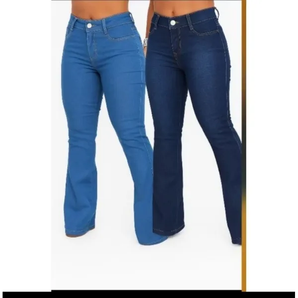 Calça jeans flare feminina básica