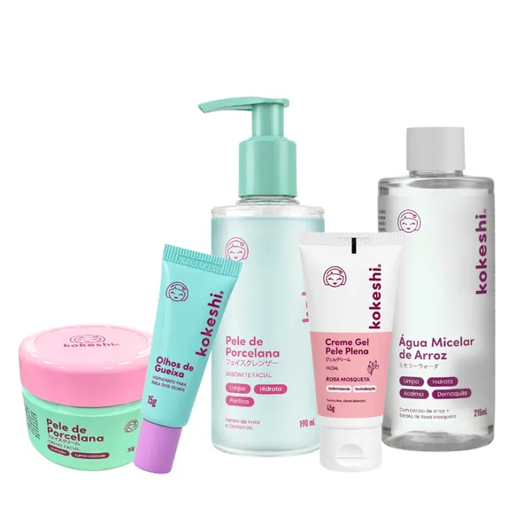 Kit Cuidados Essenciais Kokeshi Limpeza e Hidratação