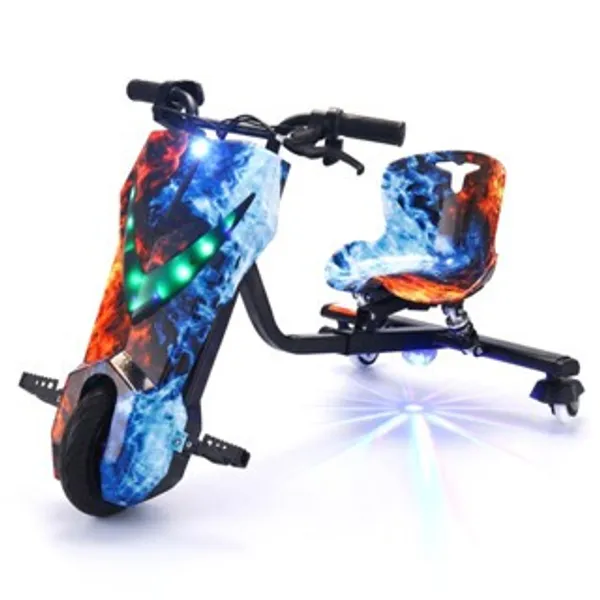 Triciclo Elétrico Drift Motorizado 250W350W Adulto/Infantil 6" 8" Polegadas 3 Velocidades Bluetooth Led