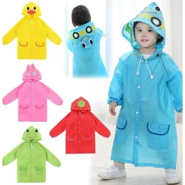 Capa De Chuva Infantil Criança Desenho Capuz Impermeável Menino Menina