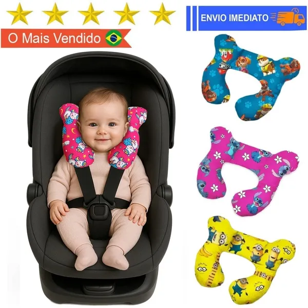 Almofada de Pescoço Bebê com Apoio de Cabeça para Cadeirinha bebe conforto