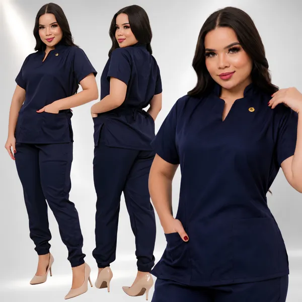 Pijama Cirurgico Feminino Jogger Gabardine Luxo Scrub Premium Farda Medica Roupa Para Enfermagem
