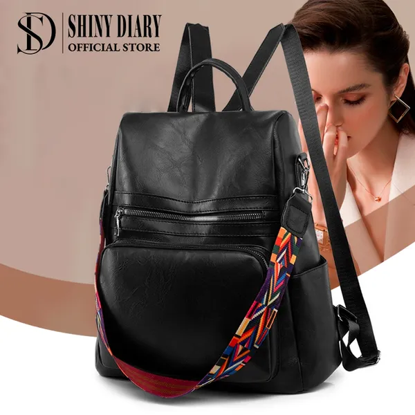 Shiny Diary Mochila Feminina Escolar Bolsa Grande Moda Impermeável Resistente para Viagem Trabalho