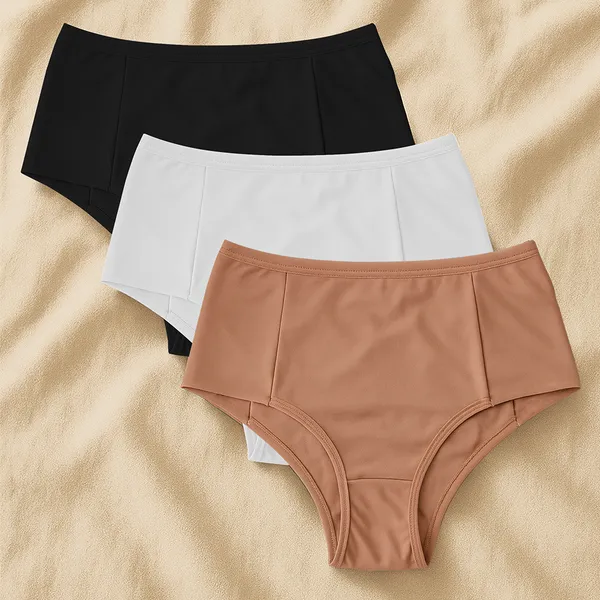 Kit 3 Calcinhas De Algodão Pós Parto Pala Dupla Cós Alto – Cotton Premium, Confortáveis e Modeladoras