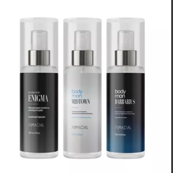 KIT COM 3 BODY SPLASH MASCULINO BARBARIUS + MIDTOWN + ENIGMA 200ML - PRIMACIAL