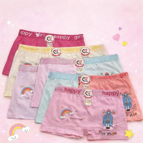KIT 12 ou 6 Calcinha Boxer Infantil Menina Conforto 2 a 10 Anos