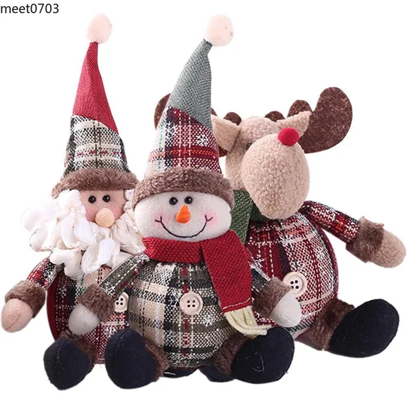 Ornamento Natalino Papai Noel e Boneco de Neve para Mesa e Decoração