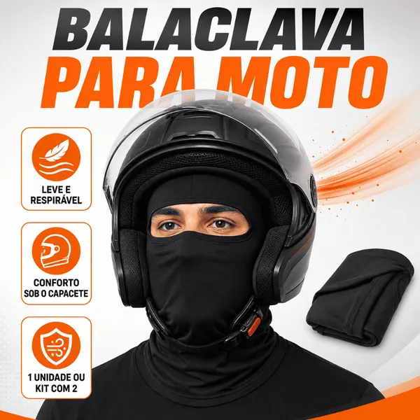 Balaclava Touca Ninja Moto Leve Respirável Unissex
