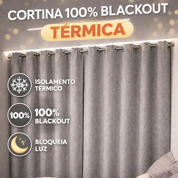 Cortina Blackout 100% Para Sala e Janela 4.00x2.70 luxo linho