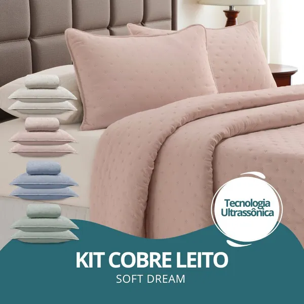 Kit Cobre Leito 3 Peças Colcha Soft Dream Dots Colcha Casal Queen King Extra Macio Aconchegante