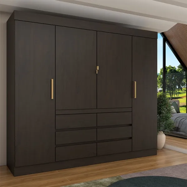 Guarda-Roupa Casal Luxúria 4 Portas 6 Gavetas - Panorama Móveis