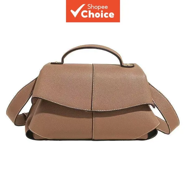 Bolsa Inspirada Feminina Lichia Couro PU Aba Alça Superior Estilo Coreano De Ombro Crossbody Para Trabalho Escritório