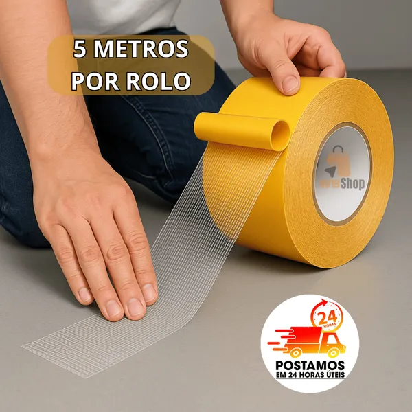 Fita Dupla Face Para Tapete ​Carpete Tecido De Fixação Resistente Impermeável