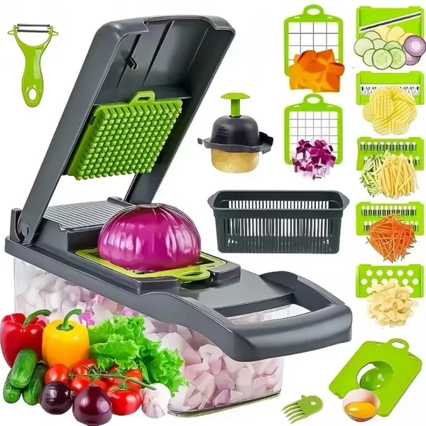 Fatiador de legumes cortador verduras multifuncional profissional em aço inoxidável 16 em 1