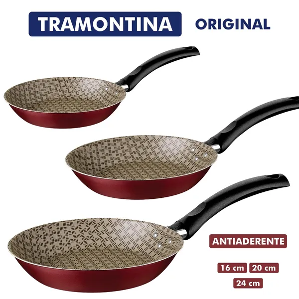 Frigideira ​Antiaderente 16 20 ou 24 cm Tramontina Turim com Textura Paris Starflon Max