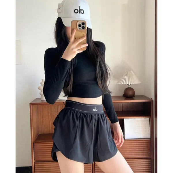 Shorts de Yoga Femininos RFX0, para Treinamento de Fitness, Saia de Cintura Alta EAWS