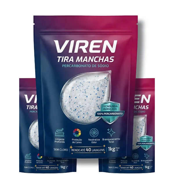 Percarbonato de Sódio 100% Puro - Tira Manchas Premium Roupas Brancas e Coloridas