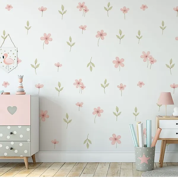 Adesivo de Parede Flores Flor e Ramos Quarto de Bebê Infantil