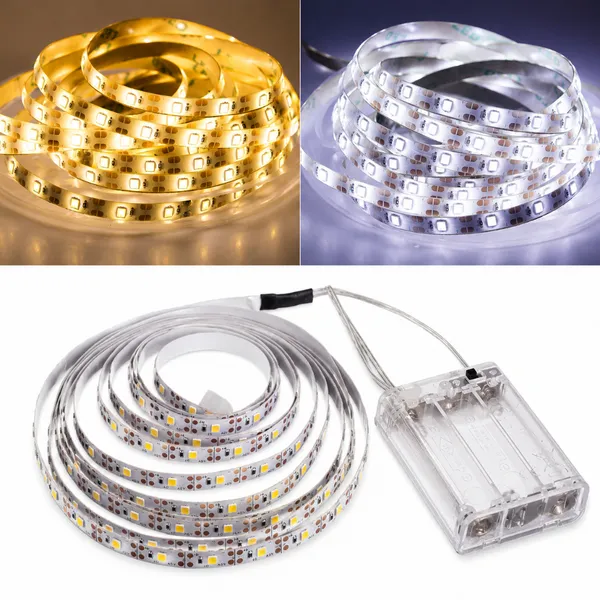 FITA DE LED FIO LED DE PILHA AUTOCOLANTE 2M 120 LEDS CORDÃO MANGUEIRA DECORAÇÃO CASA TV MÓVEL