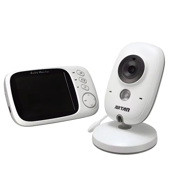 Babá Eletrônica Branca com Monitor Visão Noturna e Audio Sensor de Temperatura