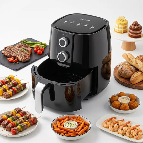 FRITADEIRA ELETRICA AIRFRYER SEM ÓLEO 3.8L ANTIADERENTE PRETO