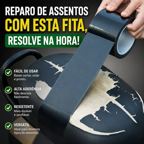 Kit De Reparo De Couro Fita Adesiva Preta Para Móveis , Sofás , Assentos De Carros