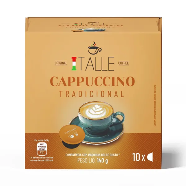 Cápsula Dolce Gusto Cappuccino Café Italle 10 Unidades