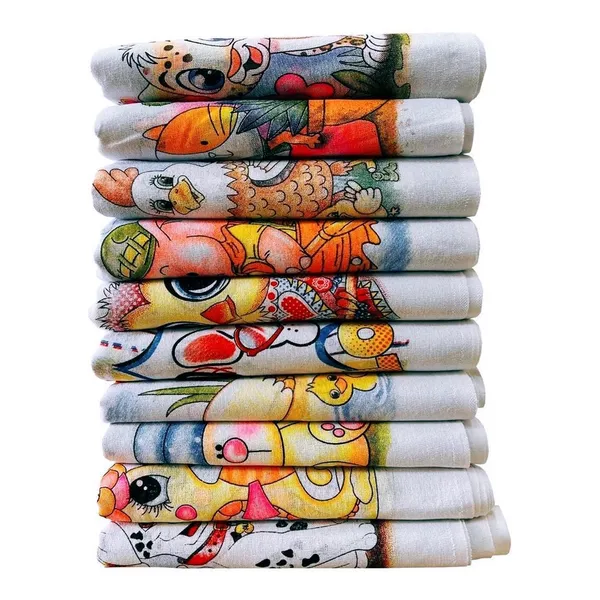 Pano de Prato Estampado com Bainha – Kit com 10 Peças
