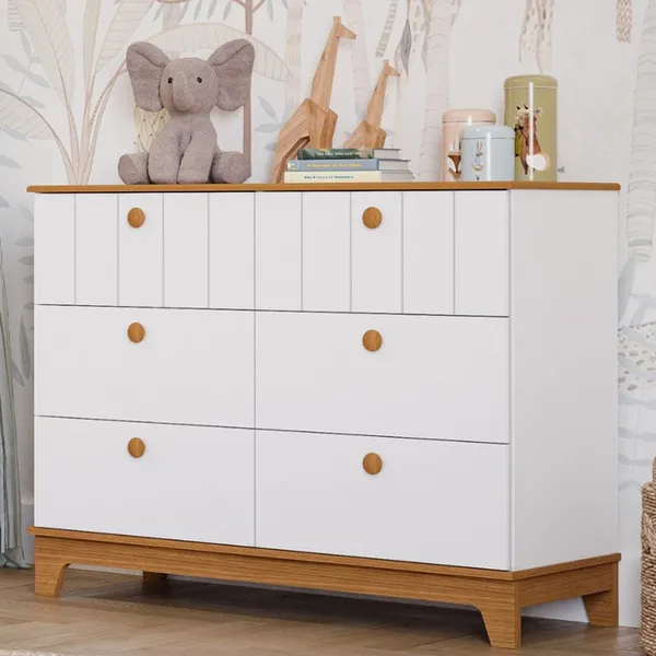 Cômoda de Bebê 6 Gavetas MDF Liza Permobili