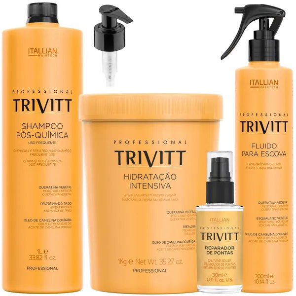 Combo 4 Produtos - Trivitt Itallian Color Mascara 1kg Shampoo Fluido e Reparador
