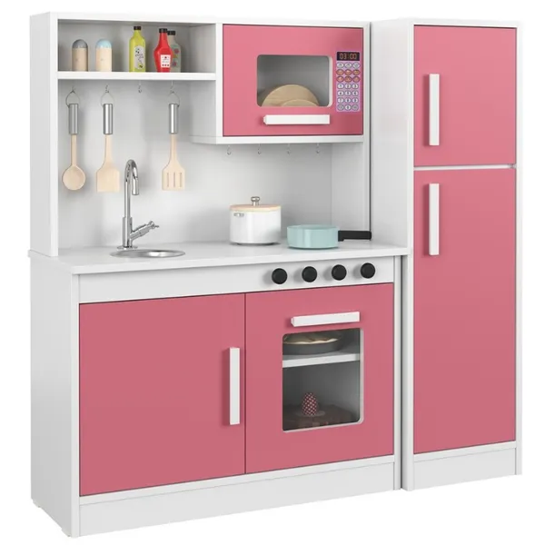 OFERTA Kit Cozinha Infantil Fogão Geladeira Forno Microondas Pia Criança Brinquedo Educativo Cor