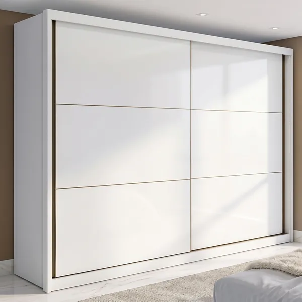 Guarda-Roupa Casal Toronto 2 Portas 6 Gavetas Branco