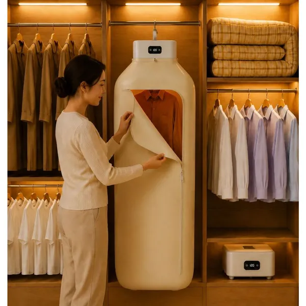 Secador Roupas Portátil Elétrico 600W/800W Dobrável Timer Digital Touch Secagem Rápida