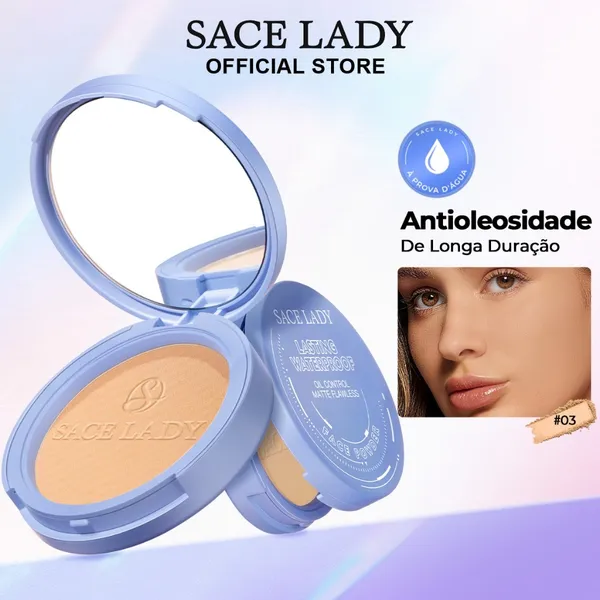 Pó Compacto SACE LADY Controle De Óleo Maquilhagem De Longa Duração Pó solto