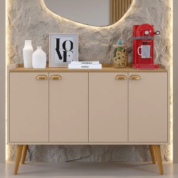 APARADOR BUFFET RETRÔ 4 E 2 PORTAS – MODELOS KIEV DALLAS E LINEA  | ELEGÂNCIA E FUNCIONALIDADE PARA SUA SALA