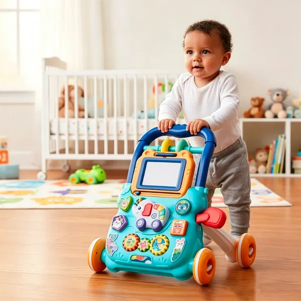 Andador Infantil Empurrador Infantil Educativo Musical Empurrador Quadro Magico Educativo Bebê -P20