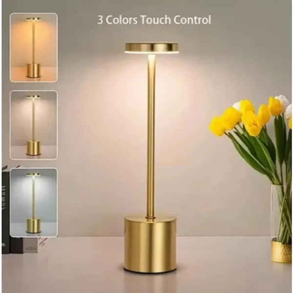 Luminária de Mesa Candeiro Dumbbell Touch de Quarto Luxuosa 3 Tons de Led